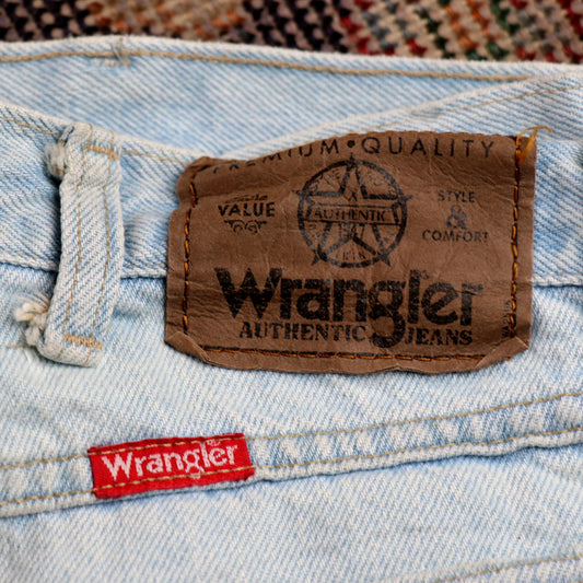 Wrangler W34 L30 Straight Leg Relaxed Fit Blue Denim Jeans