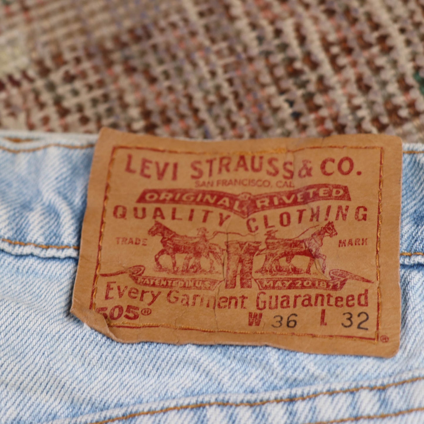 Levi's 505 W34 L31 Straight Leg Regular Fit Blue Denim Jeans