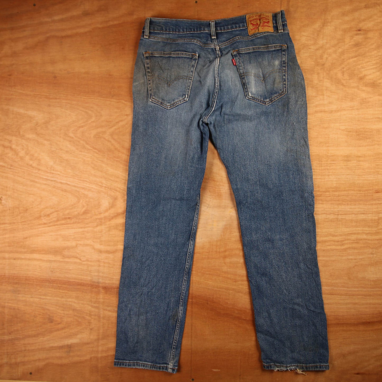 Levi's 501 Red Tab W34 L30 Original Fit Classic Ripped Style Blue Denim Jeans