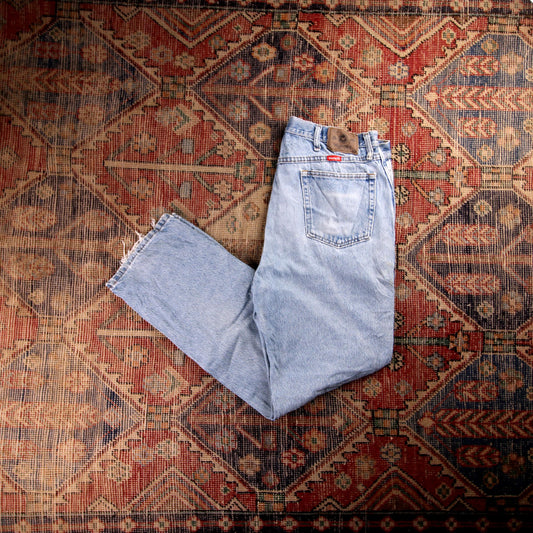 Wrangler W36 L31 Straight Leg Blue Denim Jeans