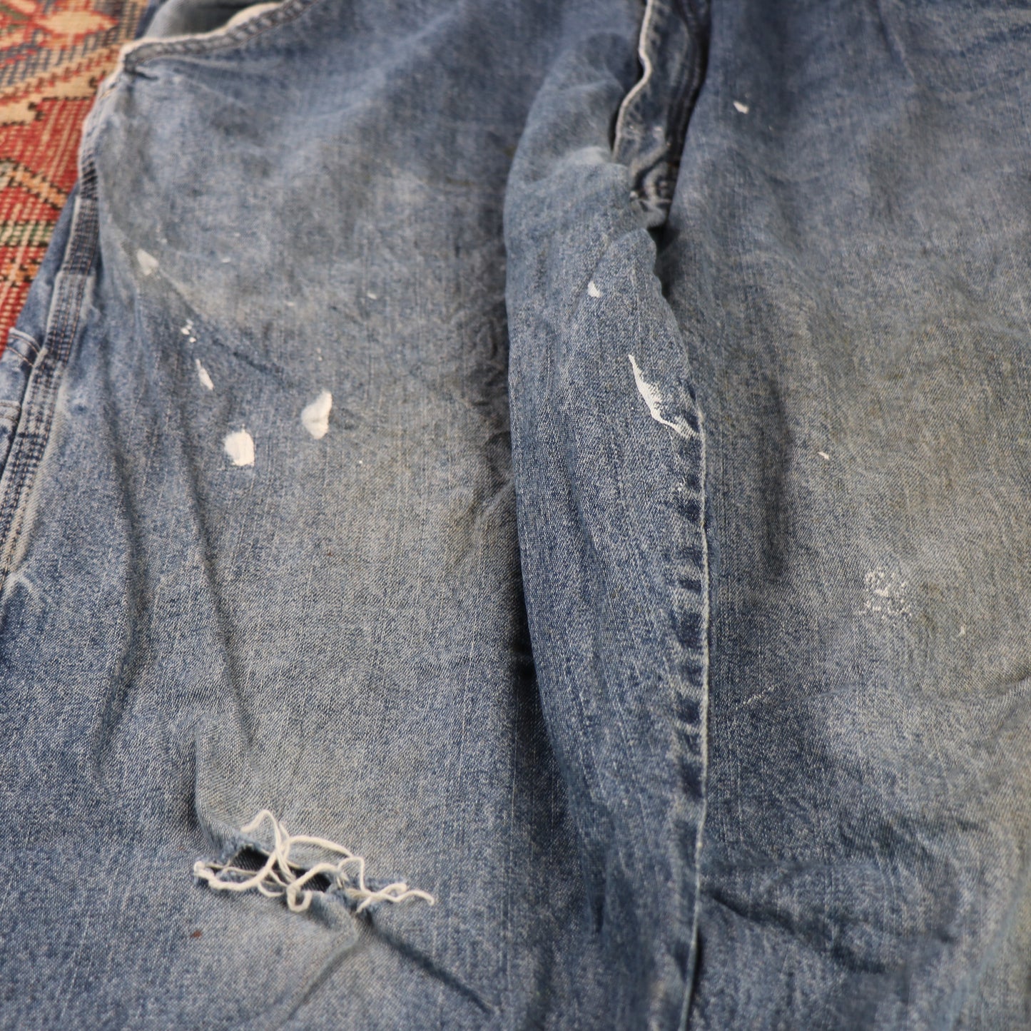 Wrangler W36 L31 Carpenter Classic Ripped Style Blue Denim Jeans