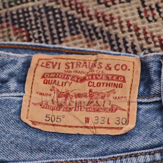 Levi's 505 W32 L26 Straight Leg Regular Fit Blue Denim Jeans