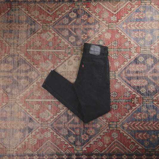Levi's 512 Red Tab W28 L28 Tapered Leg Slim Fit Black Denim Jeans