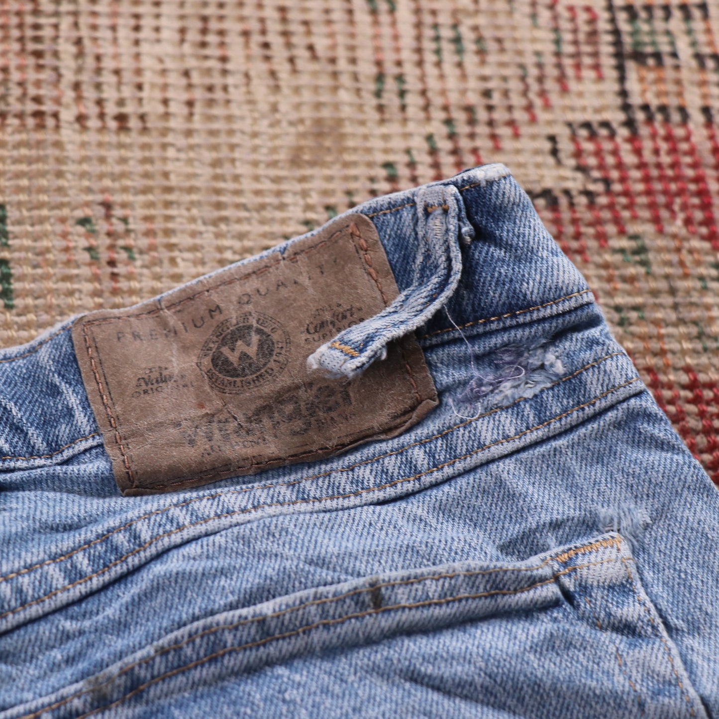 Wrangler W38 L30 Straight Leg Blue Denim Jeans