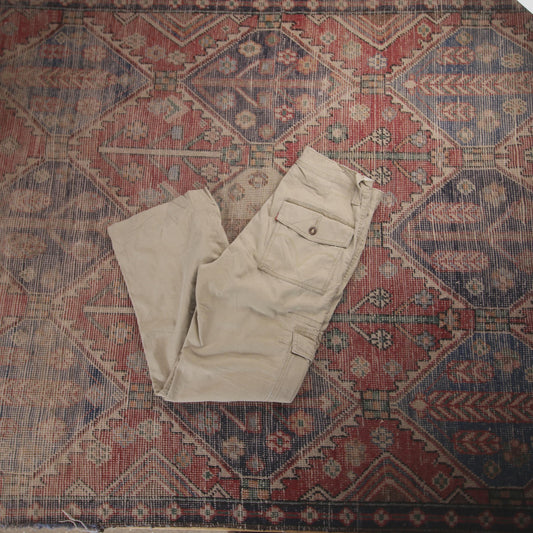 Levi's W32 L27 Cargo Beige Cotton Blend Trousers