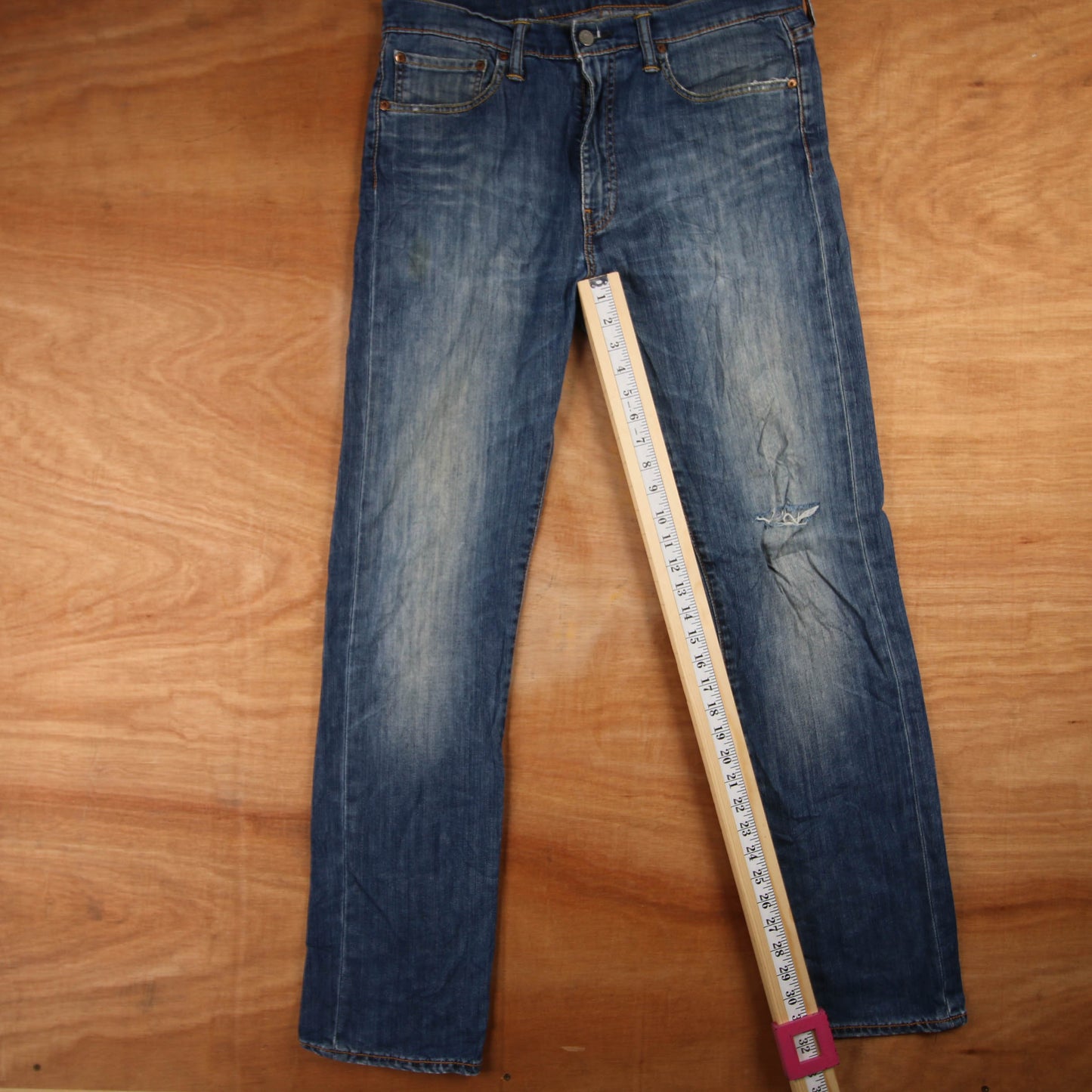Levi's 513 Red Tab W34 L32 Straight Leg Slim Fit Blue Denim Jeans