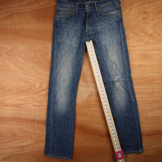 Levi's 513 Red Tab W34 L32 Straight Leg Slim Fit Blue Denim Jeans