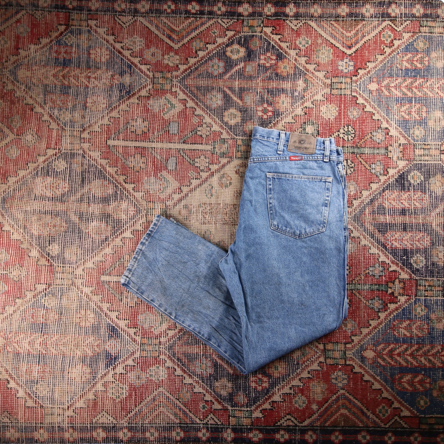 Wrangler W38 L30 Straight Leg Blue Denim Jeans