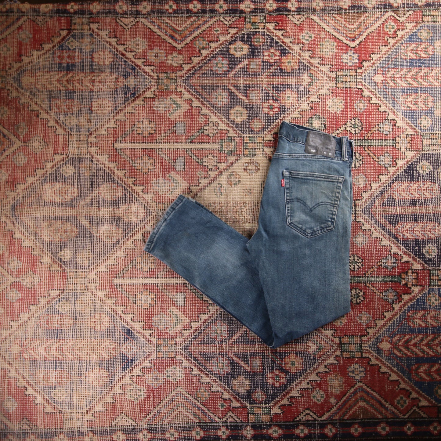 Levi's 505 Red Tab W32 L29 Straight Leg Regular Fit Blue Denim Jeans