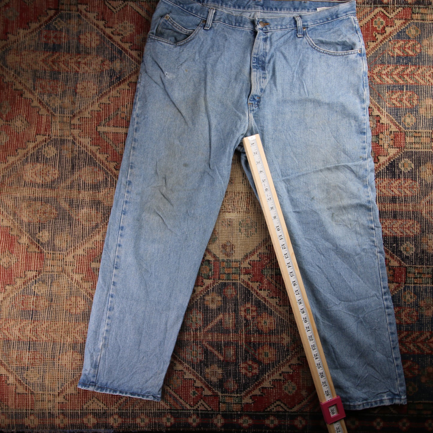 Wrangler W42 L30 Relaxed Blue Denim Jeans