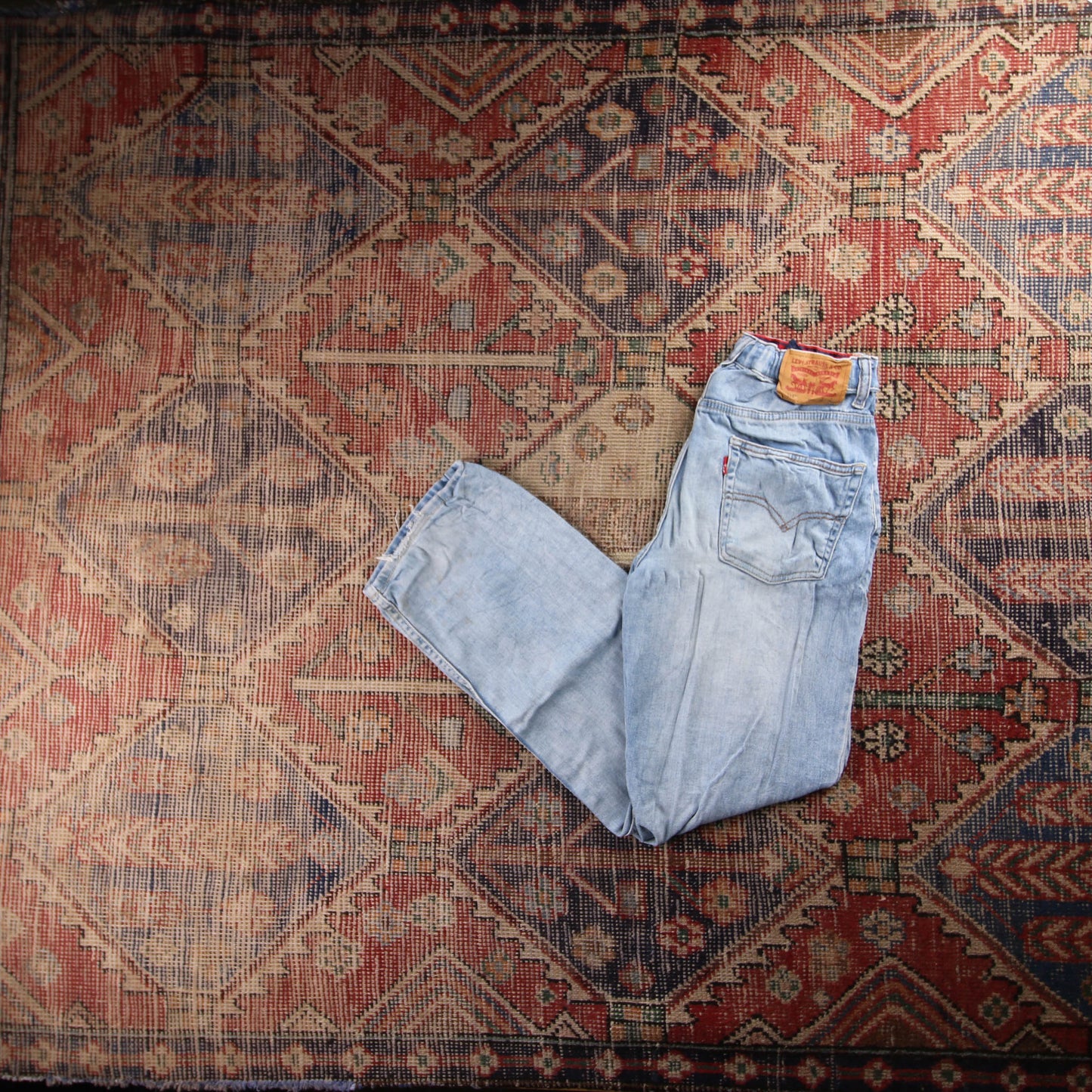 Levi's 514 Red Tab W26 L29 Straight Leg Blue Denim Jeans