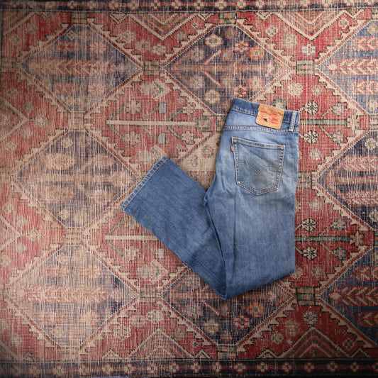 Levi's 505 Red Tab W34 L31 Straight Leg Regular Fit Classic Ripped Style Blue De