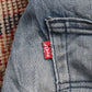 Levi's 513 W30 L30 Straight Leg Slim Fit Classic Ripped Style Blue Denim Jeans