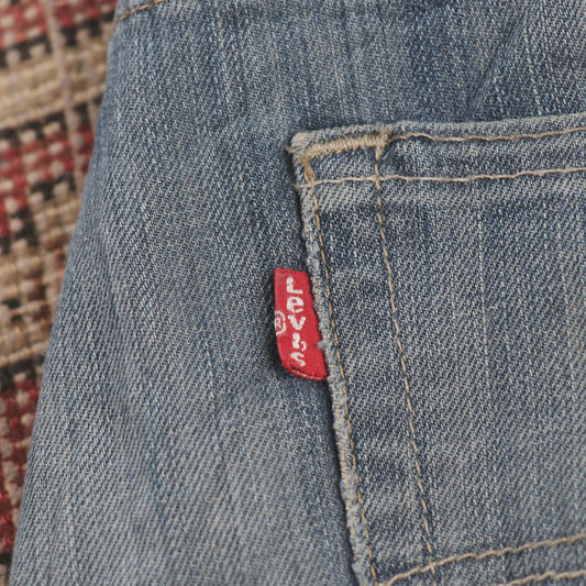 Levi's W38 L30 Straight Leg Relaxed Fit Classic Ripped Style Blue Denim Jeans