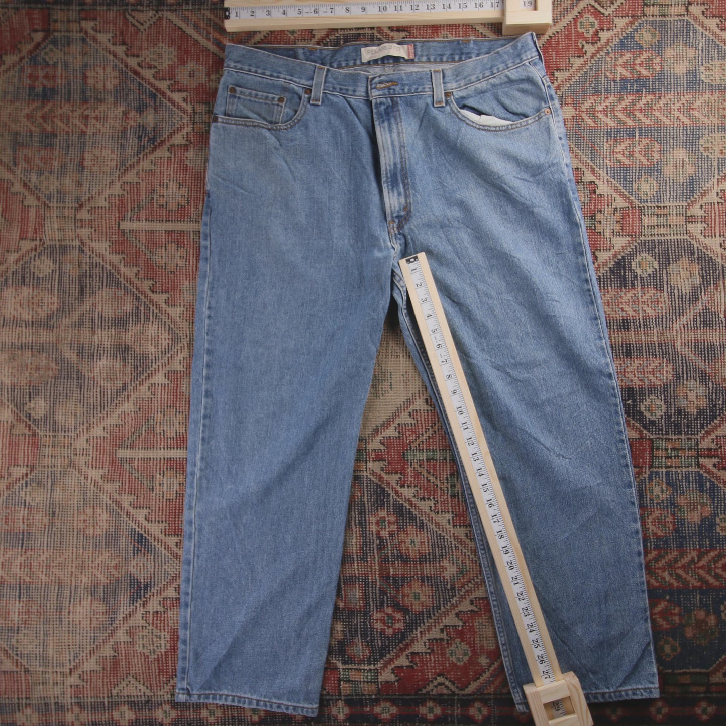 Levi's 550 Red Tab W38 L29 Tapered Leg Relaxed Fit Blue Denim Jeans