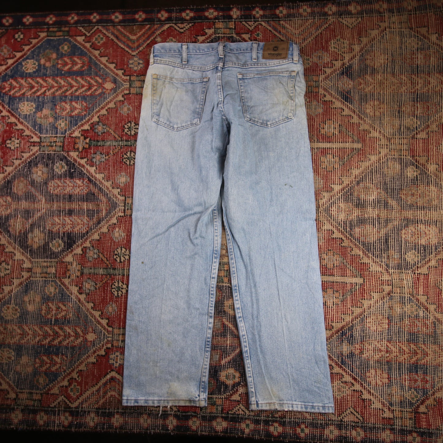 Wrangler W34 L29 Straight Leg Loose Fit Blue Denim Jeans