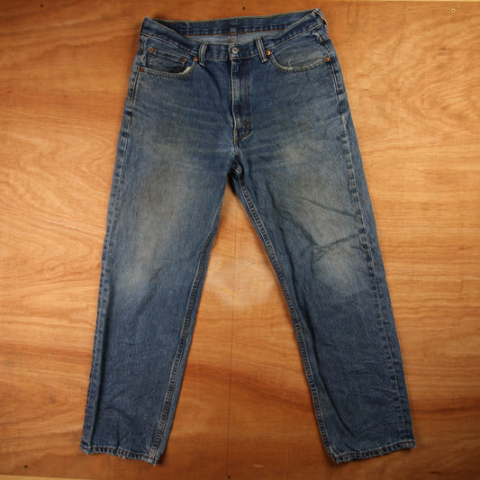Levi's 550 Red Tab W34 L30 Tapered Leg Relaxed Fit Blue Denim Jeans