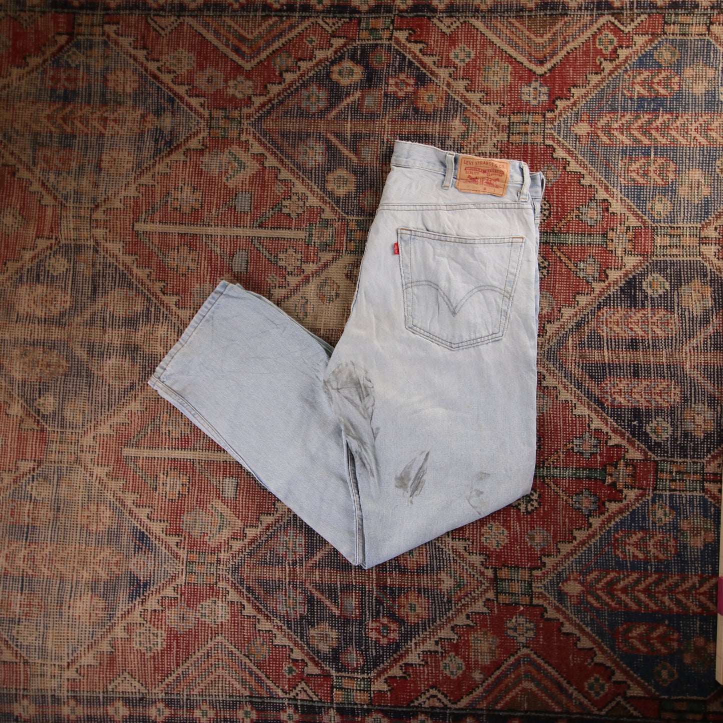 Levi's 505 W34 L31 Straight Leg Regular Fit Blue Denim Jeans