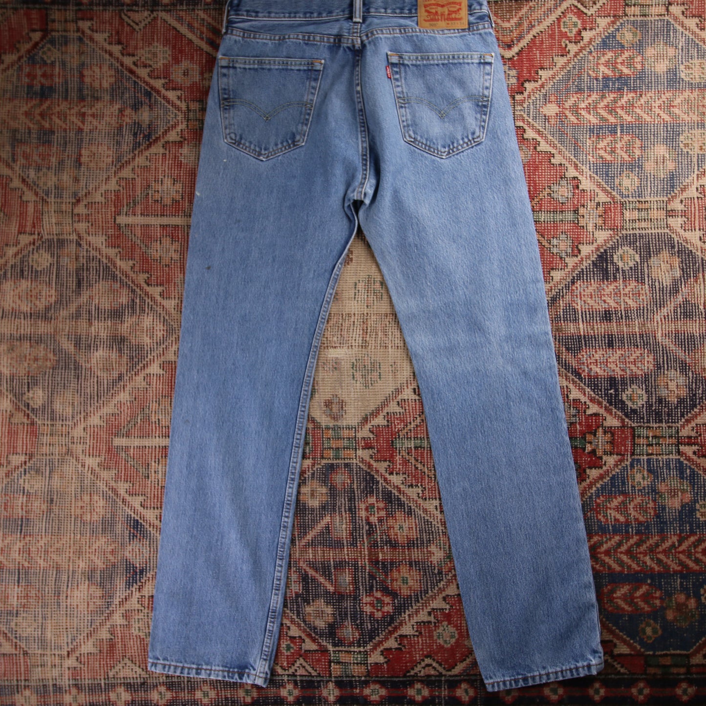 Levi's 505 Red Tab W32 L33 Straight Leg Regular Fit Blue Denim Jeans