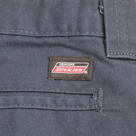 Dickies Double Knee W28 L28 Straight Leg Blue Cotton Blend Trousers
