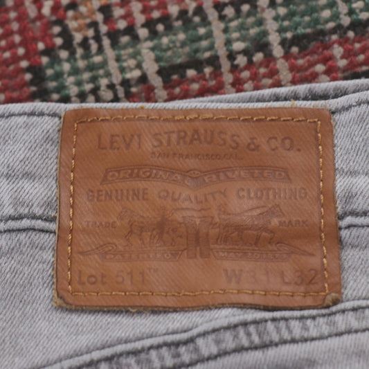 Levi's 511 Red Tab W30 L30 Slim Fit Grey Denim Jeans