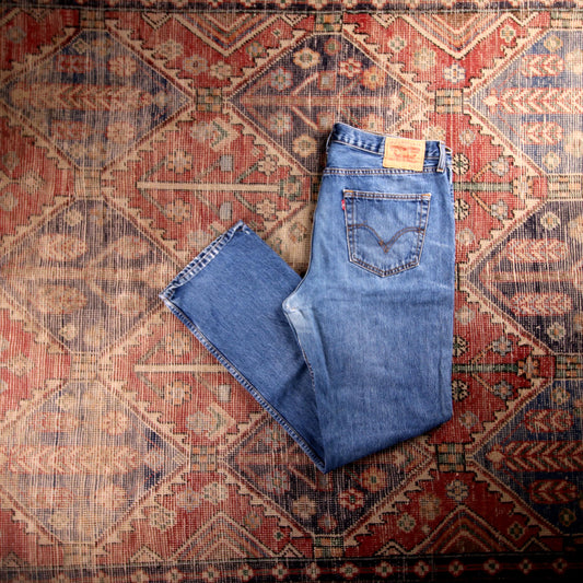 Levi's Orange Tab W38 L34 Straight Leg Classic Ripped Style Blue Denim Jeans