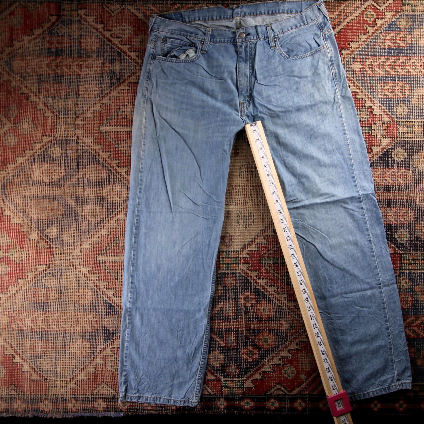 Levi's 505 Red Tab W28 L32 Straight Leg Regular Fit Blue Denim Jeans