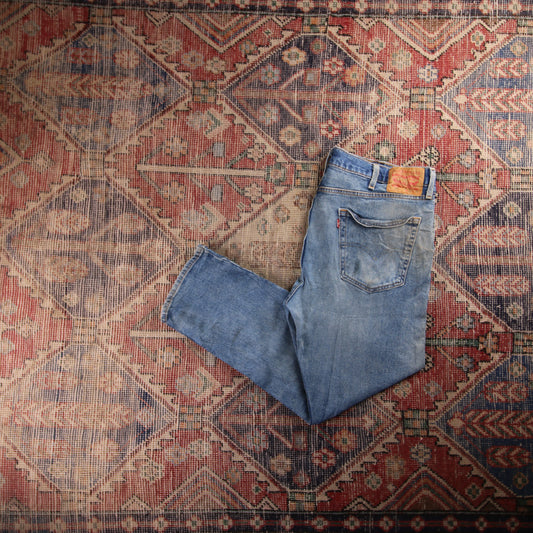Levi's 505 Red Tab W38 L27 Straight Leg Regular Fit Blue Denim Jeans