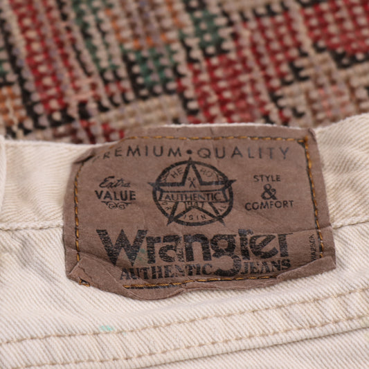 Wrangler W34 L31 Straight Leg Relaxed Fit Beige Denim Jeans