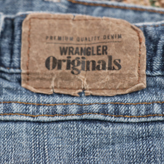 Wrangler W36 L32 Straight Leg Relaxed Fit Blue Denim Jeans