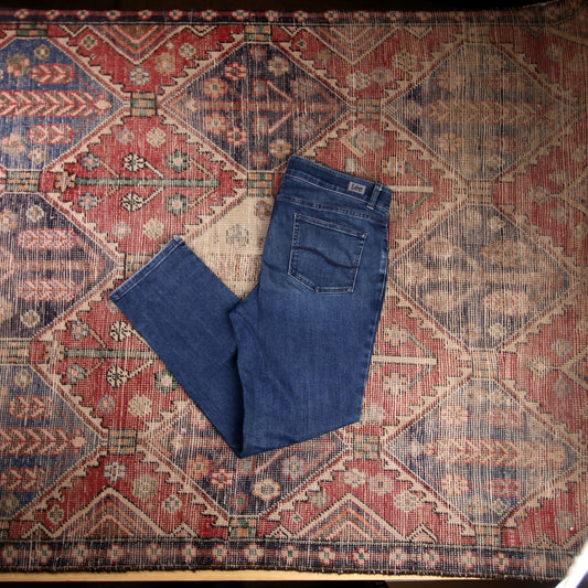 Lee W36 L29 Straight Leg Blue Denim Jeans