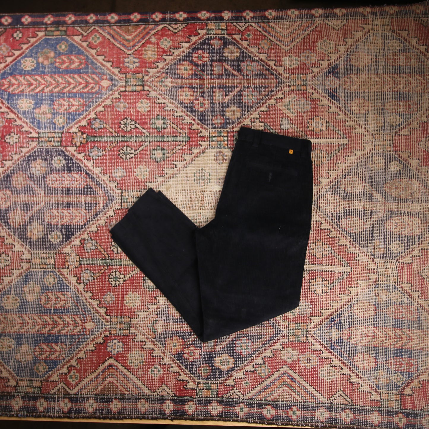 Unbranded W34 L28 Straight Leg Blue Corduroy Trousers