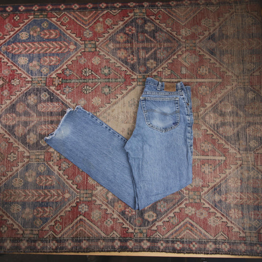 Lee W32 L33 Straight Leg Relaxed Fit Blue Denim Jeans