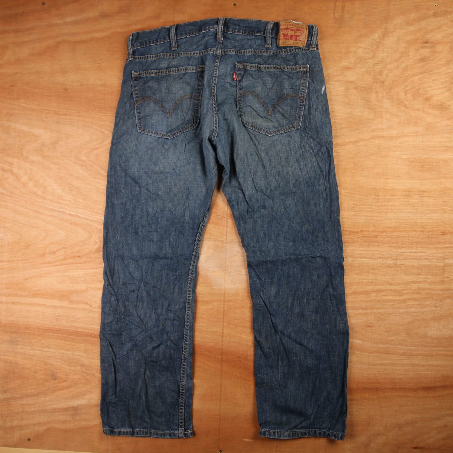 Levi's 514 Red Tab W38 L30 Straight Leg Blue Denim Jeans