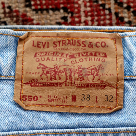 Levi's 550 Red Tab W28 L31 Tapered Leg Relaxed Fit Blue Denim Jeans