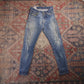 Levi's W28 L26 Skinny Classic Ripped Style Blue Denim Jeans