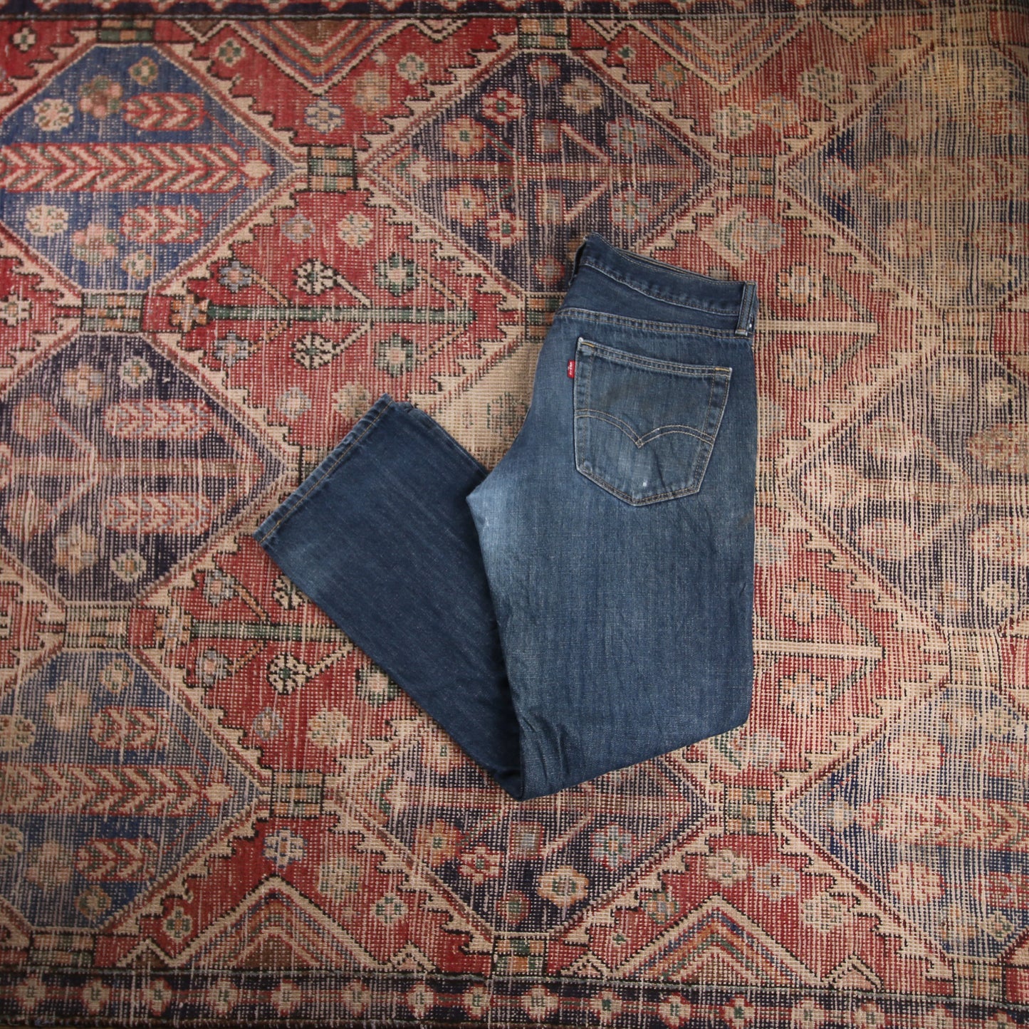 Levi's W34 L32 Straight Leg Blue Denim Jeans