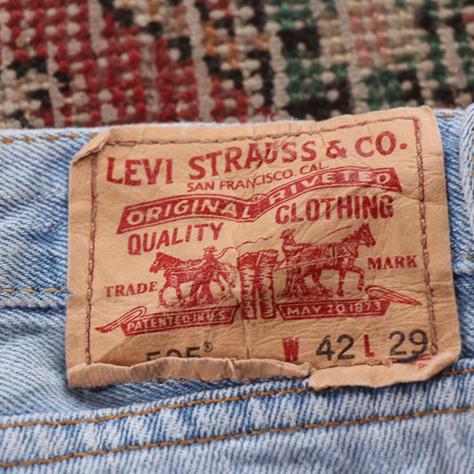 Levi's 505 Red Tab W42 L29 Straight Leg Regular Fit Blue Denim Jeans
