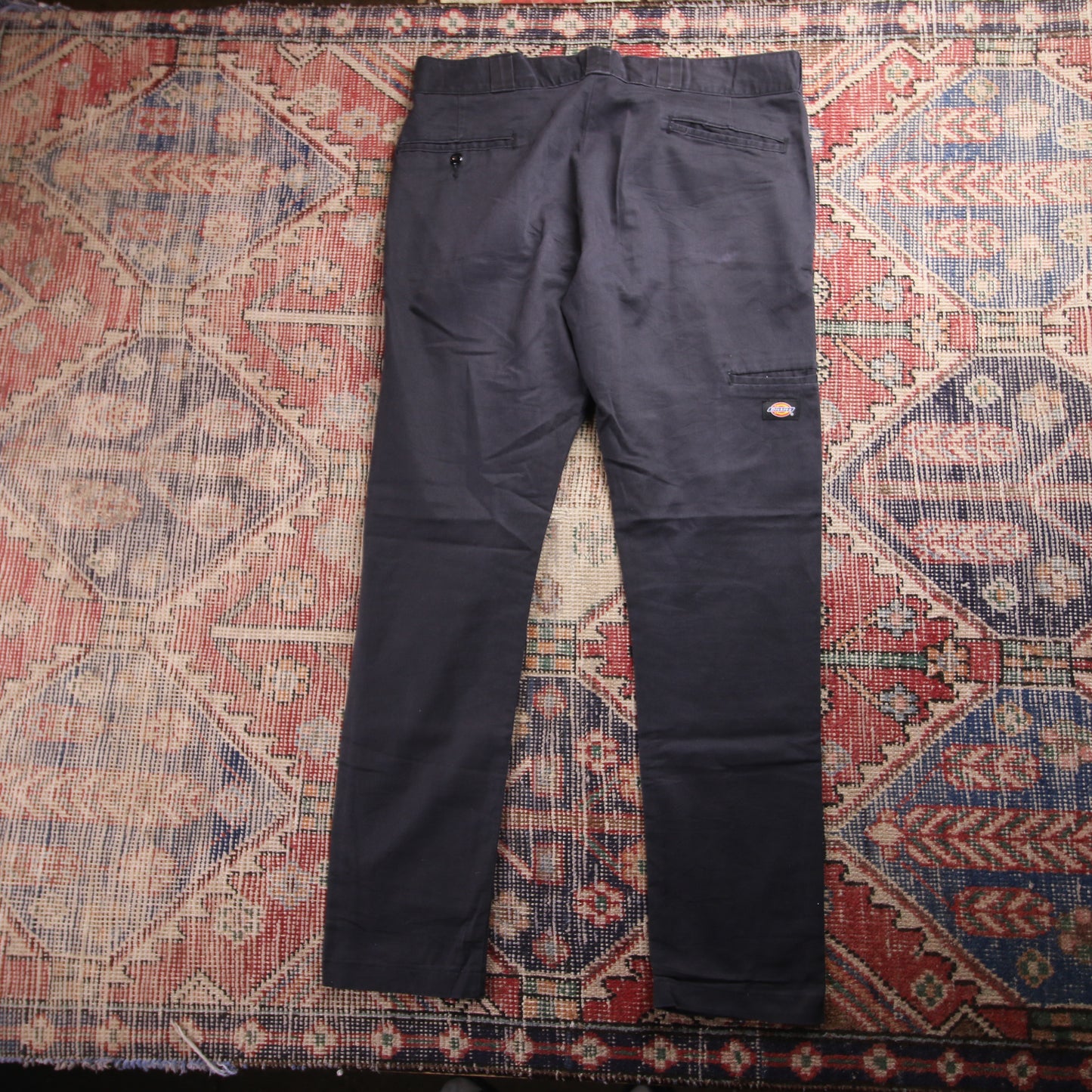Dickies W36 L31 Skinny Straight Black Cotton Blend Trousers