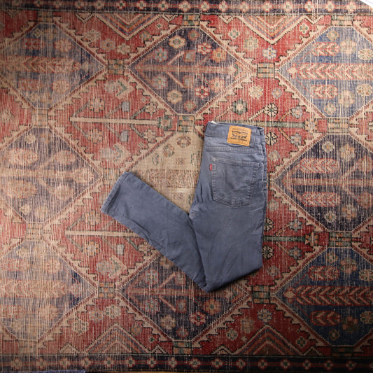 Levi's 512 Red Tab W28 L28 Tapered Leg Slim Fit Grey Denim Jeans