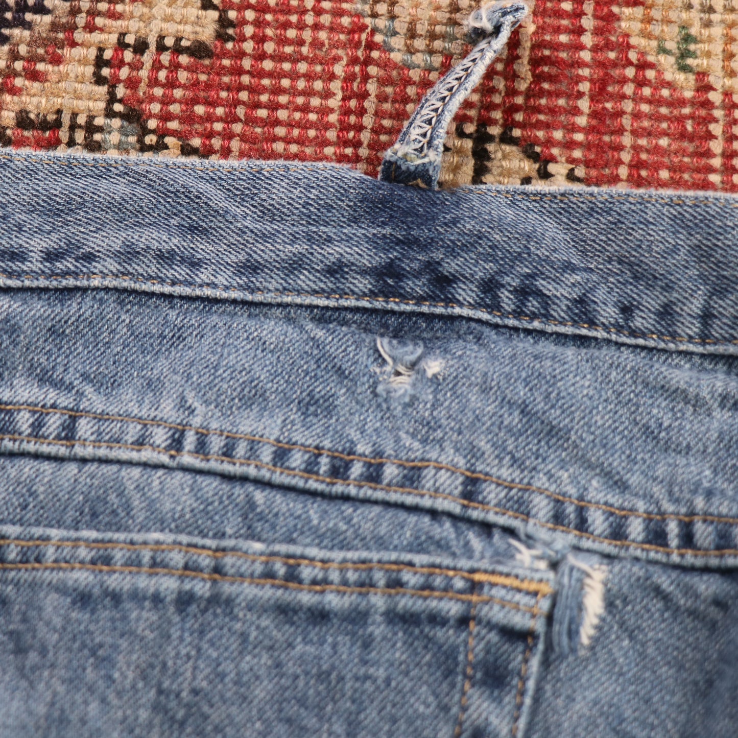 Wrangler W38 L34 Straight Leg Relaxed Fit Blue Denim Jeans