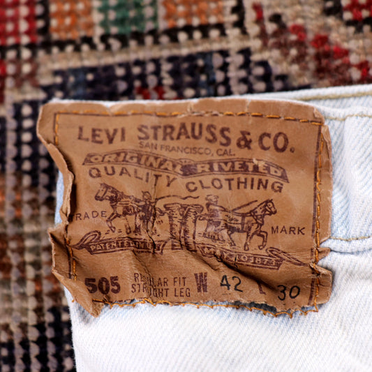 Levi's 505 Orange Tab W40 L29 Straight Leg Regular Fit Blue Denim Jeans