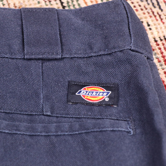 Dickies W46 L30 Straight Leg Blue Cotton Blend Trousers