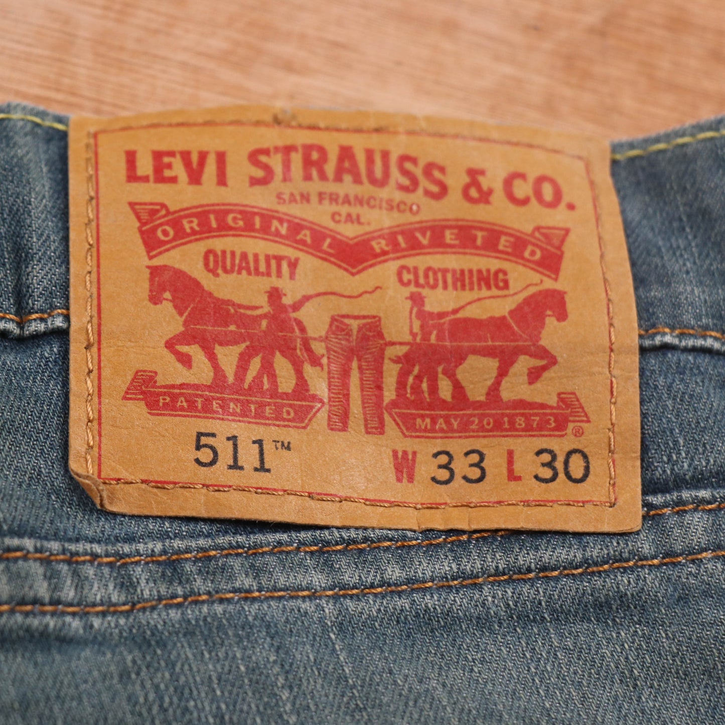 Levi's 511 Red Tab W34 L29 Slim Fit Blue Denim Jeans
