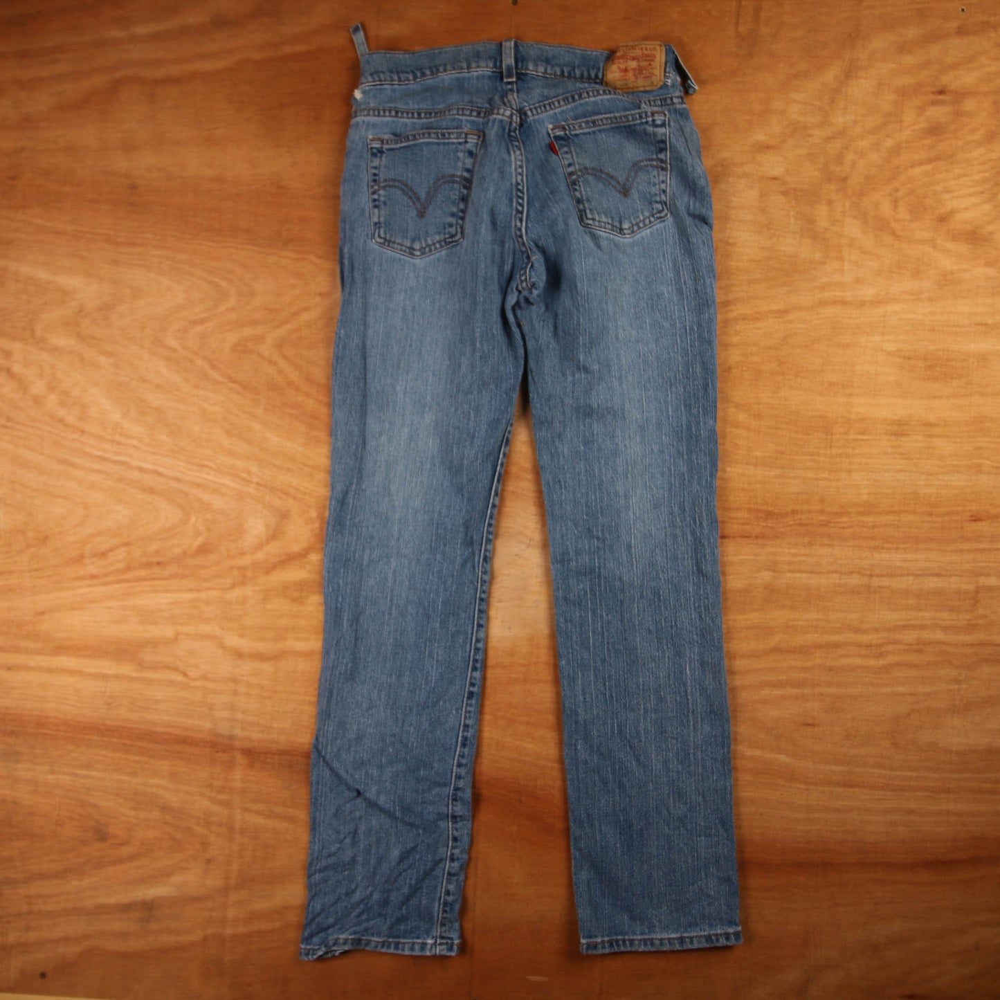Levi's 505 Red Tab W28 L31 Straight Leg Regular Fit Blue Denim Jeans