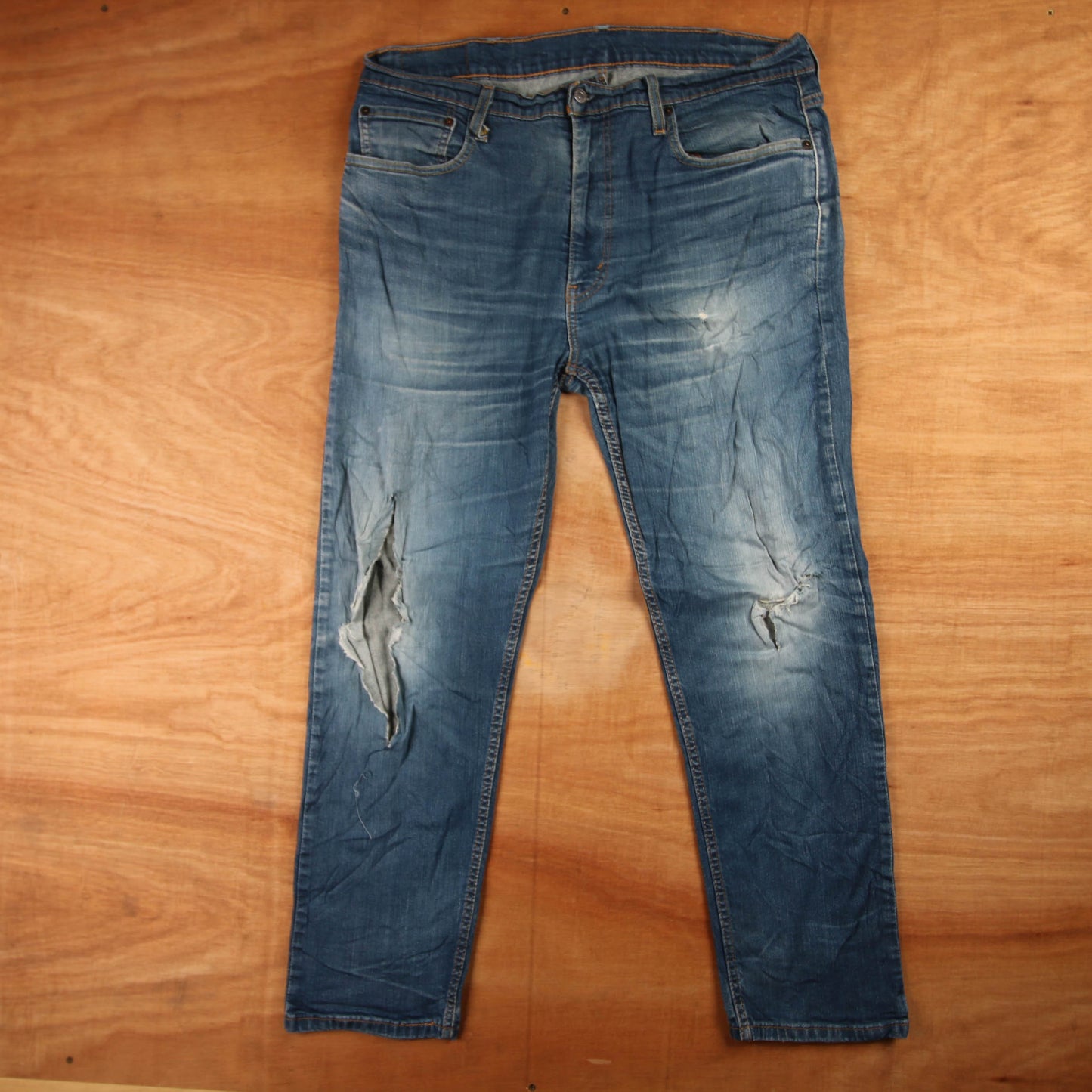 Levi's 502 Red Tab W38 L28 Tapered Leg Regular Fit Blue Denim Jeans