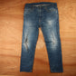 Levi's 502 Red Tab W38 L28 Tapered Leg Regular Fit Blue Denim Jeans