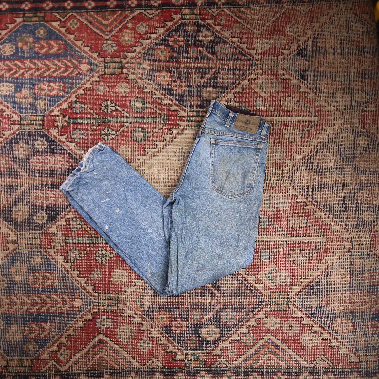 Wrangler W32 L29 Straight Leg Regular Fit Blue Denim Jeans