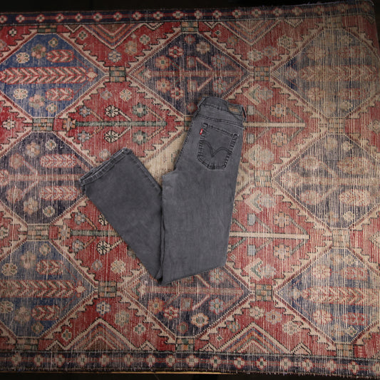 Levi's 512 W26 L30 Flared Black Denim Jeans