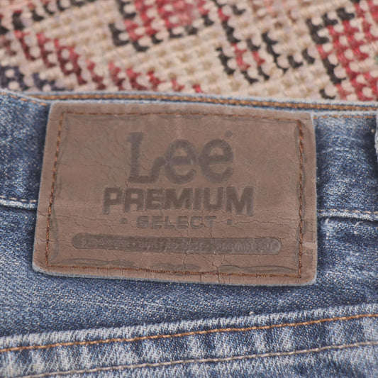 Lee W32 L30 Straight Leg Blue Denim Jeans
